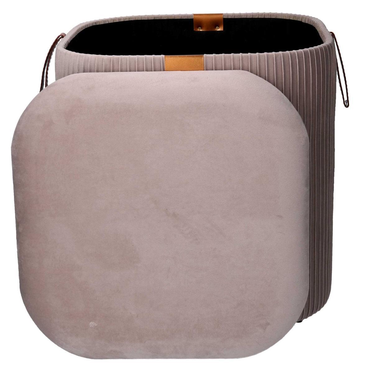 Pouf velluto cubo grigio apribile 28 x 28 x 27 cm
