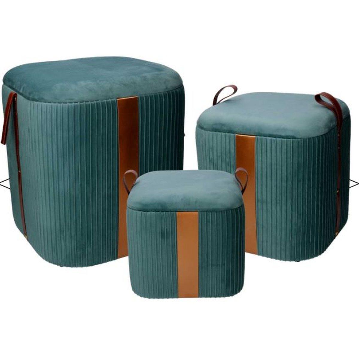 Pouf velluto cubo verde salvia apribile 28 x 28 x 27 cm