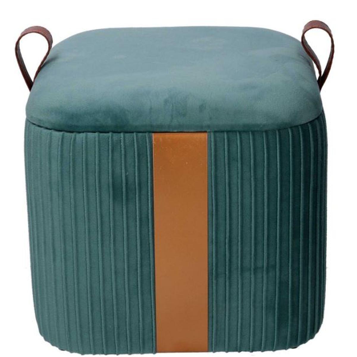 Pouf velluto cubo verde salvia apribile 34 x 34 cm