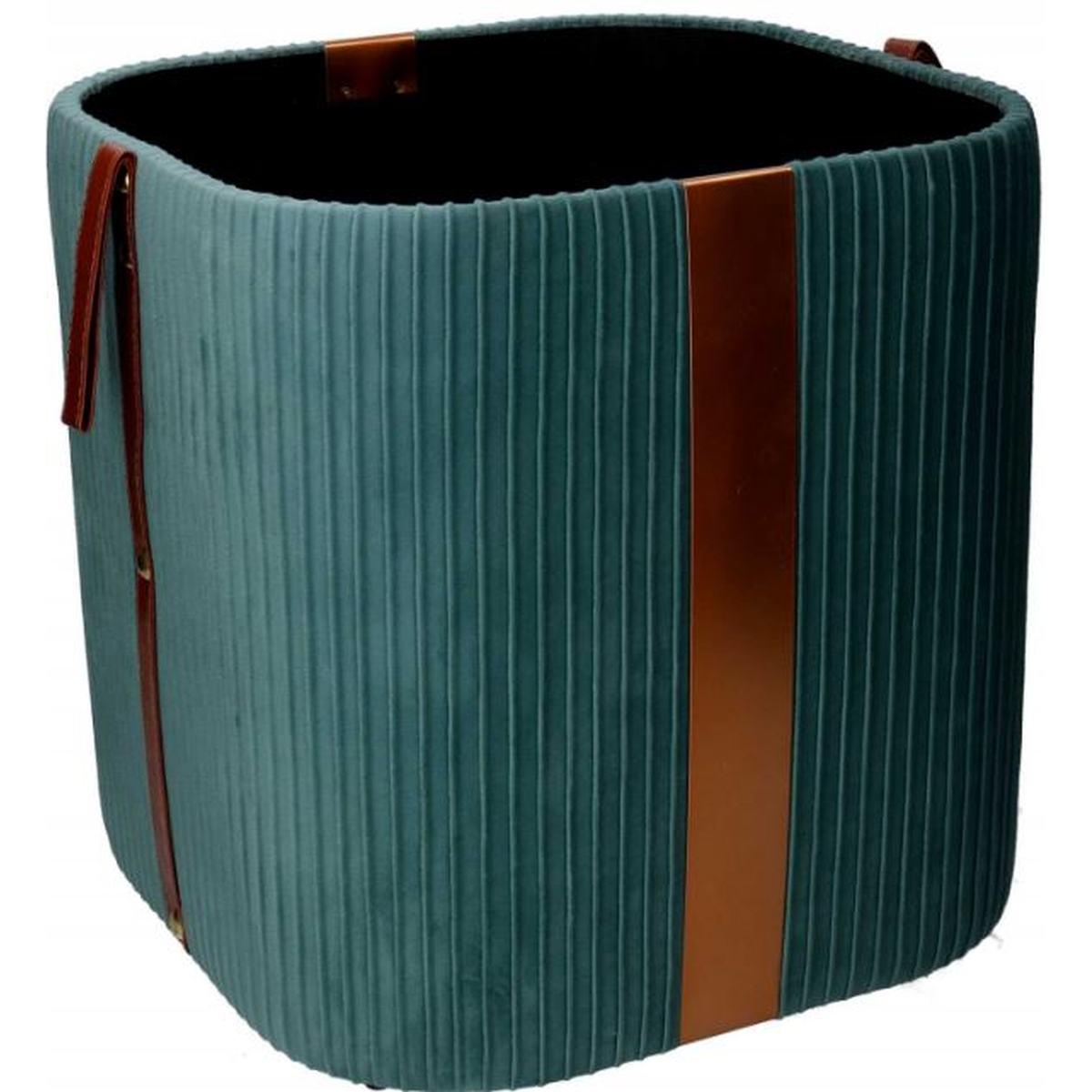 Pouf velluto cubo verde salvia apribile 34 x 34 cm