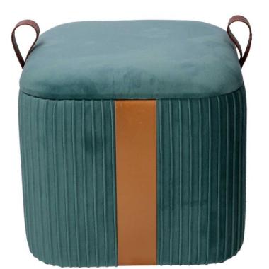 Pouf velluto cubo verde salvia apribile 34 x 34 cm