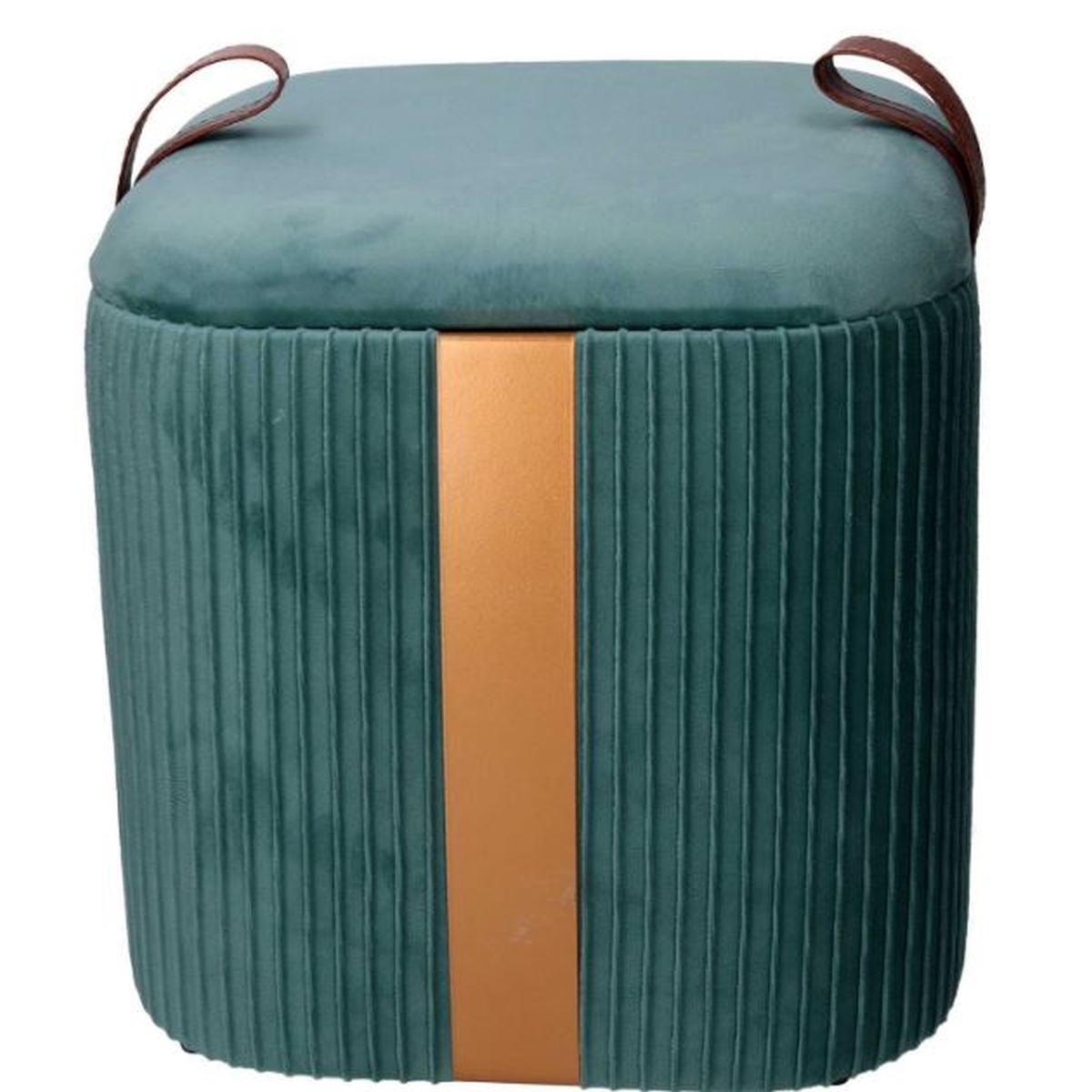 Pouf velluto cubo verde salvia apribile 39 x 39 cm