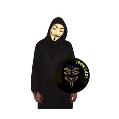 Maschera viso pvc vendicatore mr vendetta luce