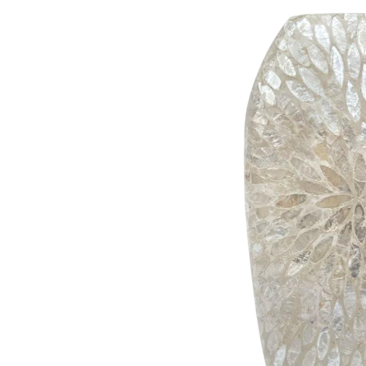 Vaso ceramica petali bianco 24 x 49 cm