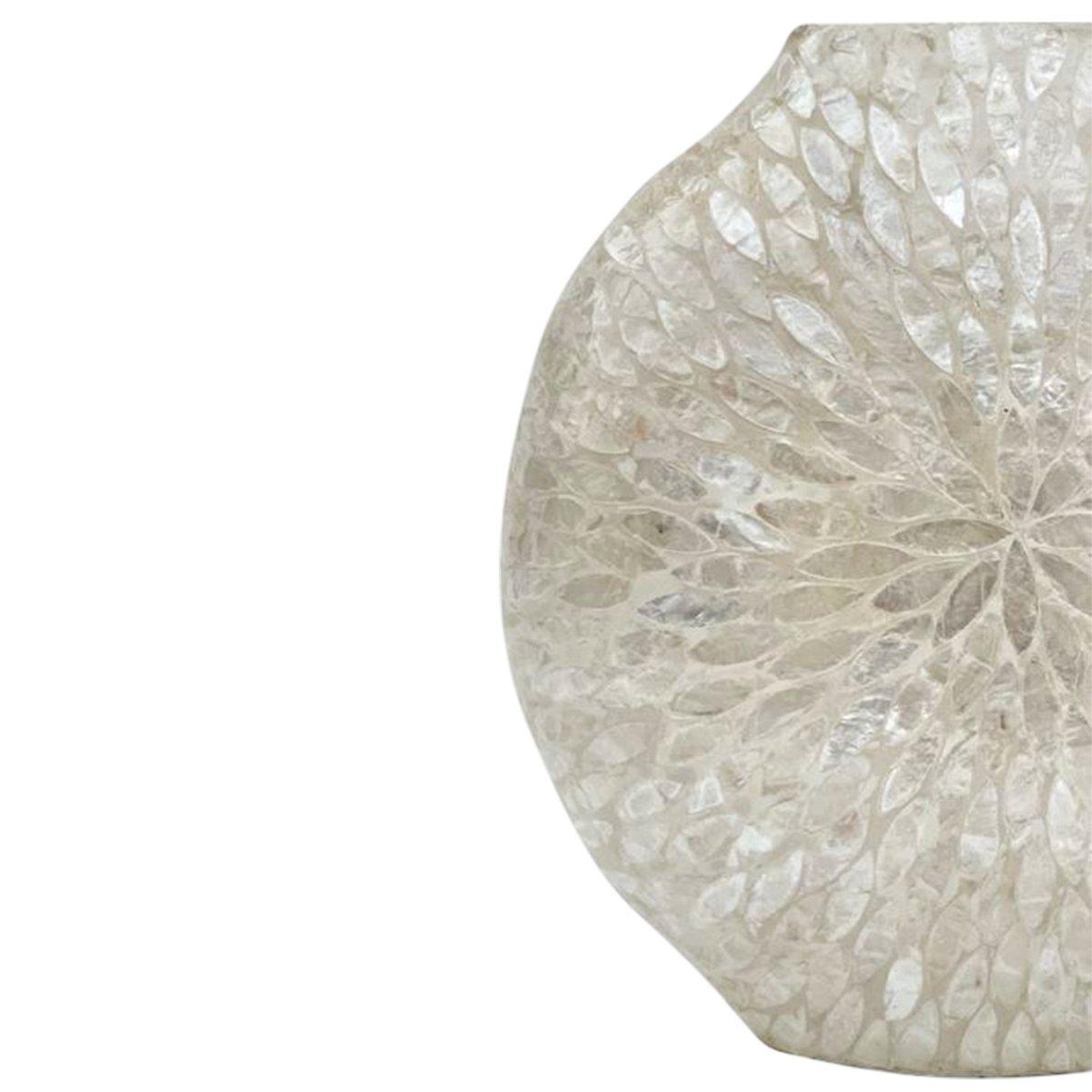 Vaso ceramica petali bianco 39 x 40 cm
