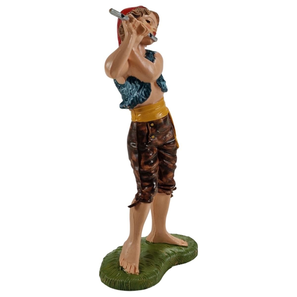 Statua presepe 10 cm pastore flauto