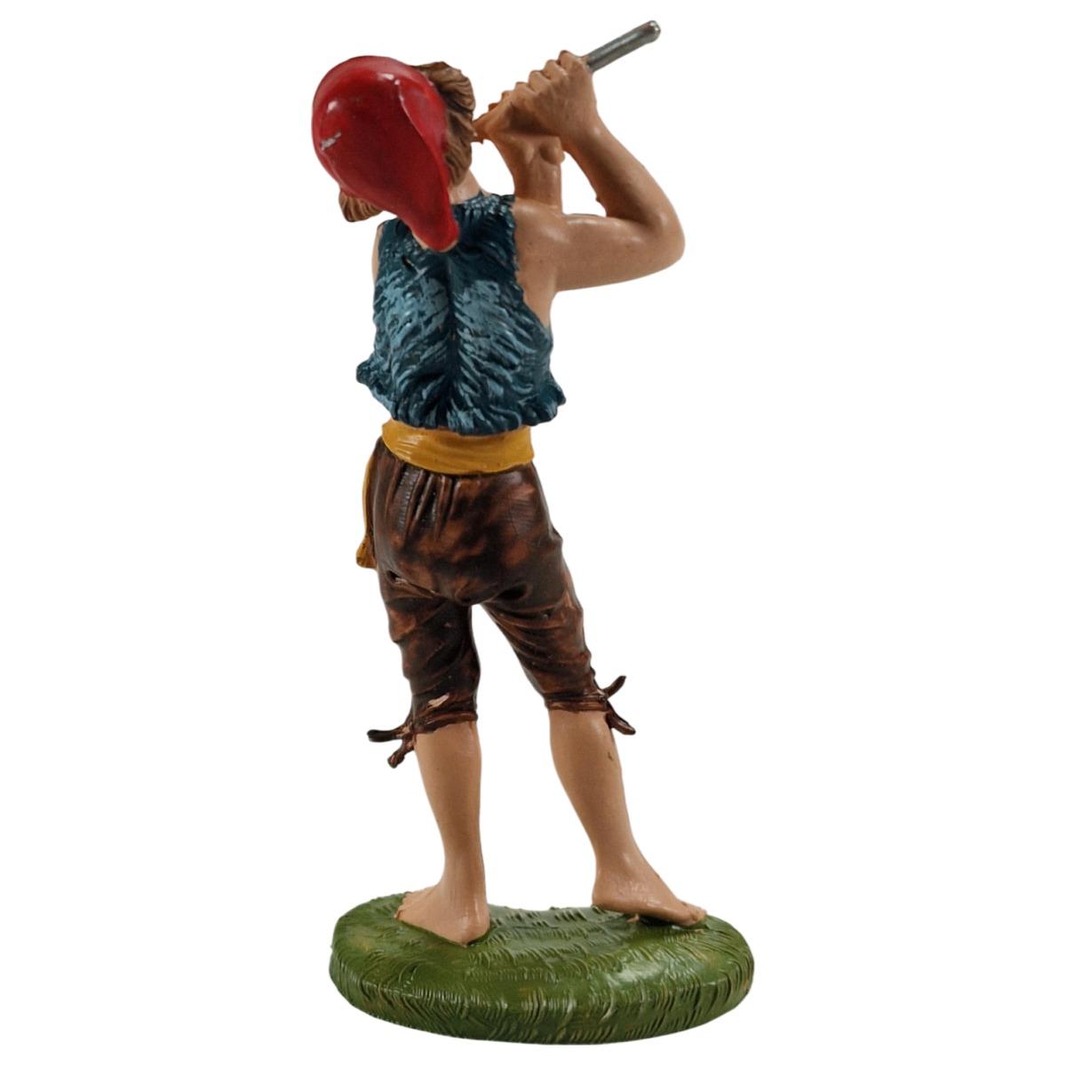 Statua presepe 10 cm pastore flauto