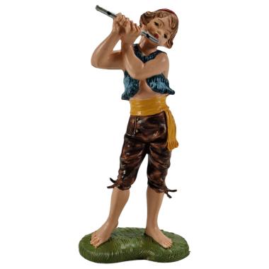 Statua presepe 10 cm pastore flauto