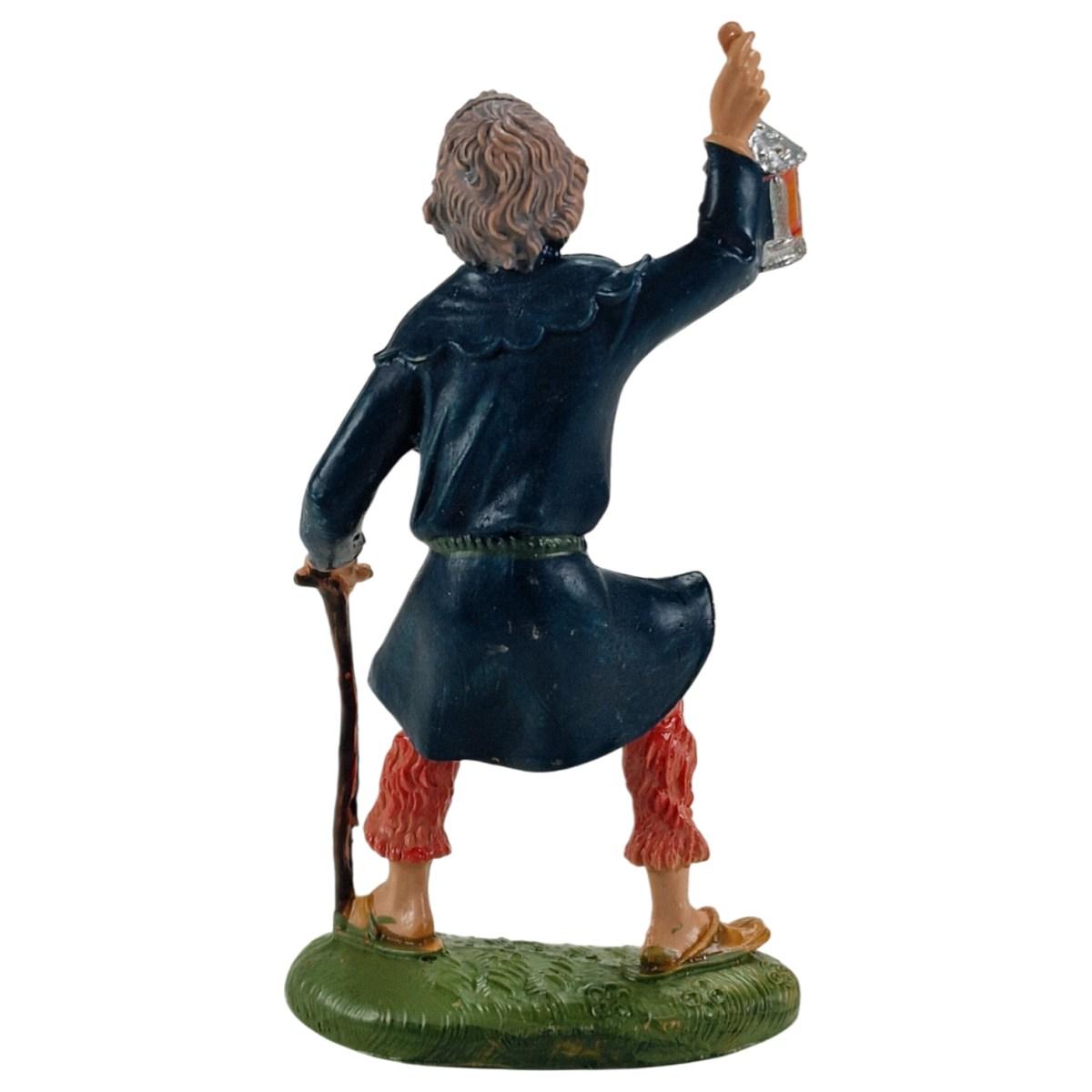 Statua presepe 10 cm pastore lanterna bastone