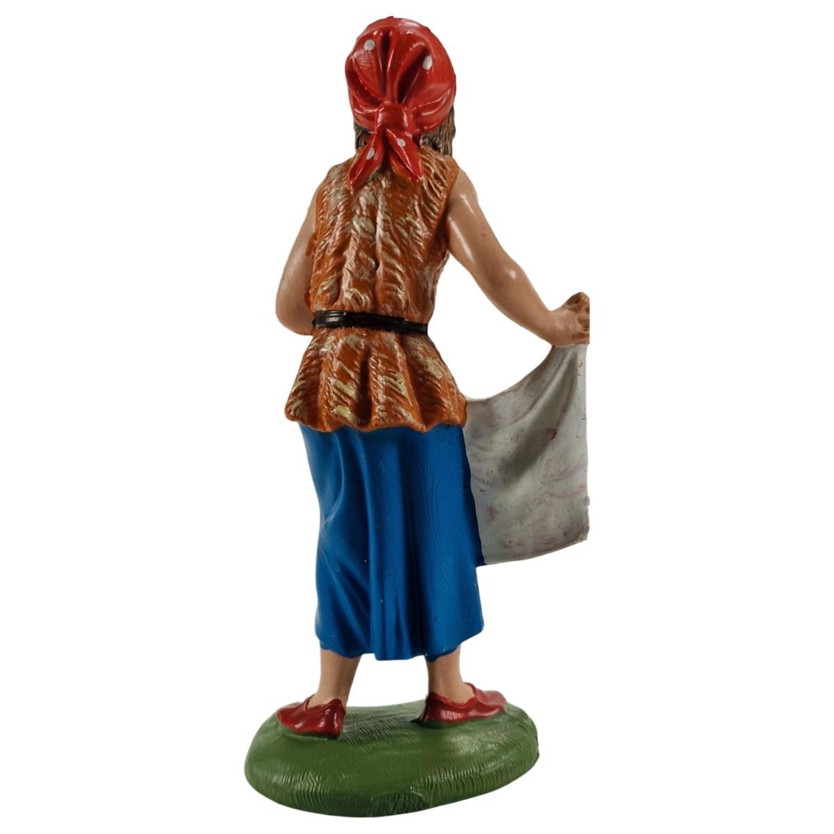 Statua presepe 10 cm pastorella panno