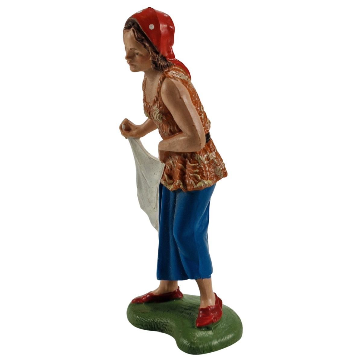 Statua presepe 10 cm pastorella panno