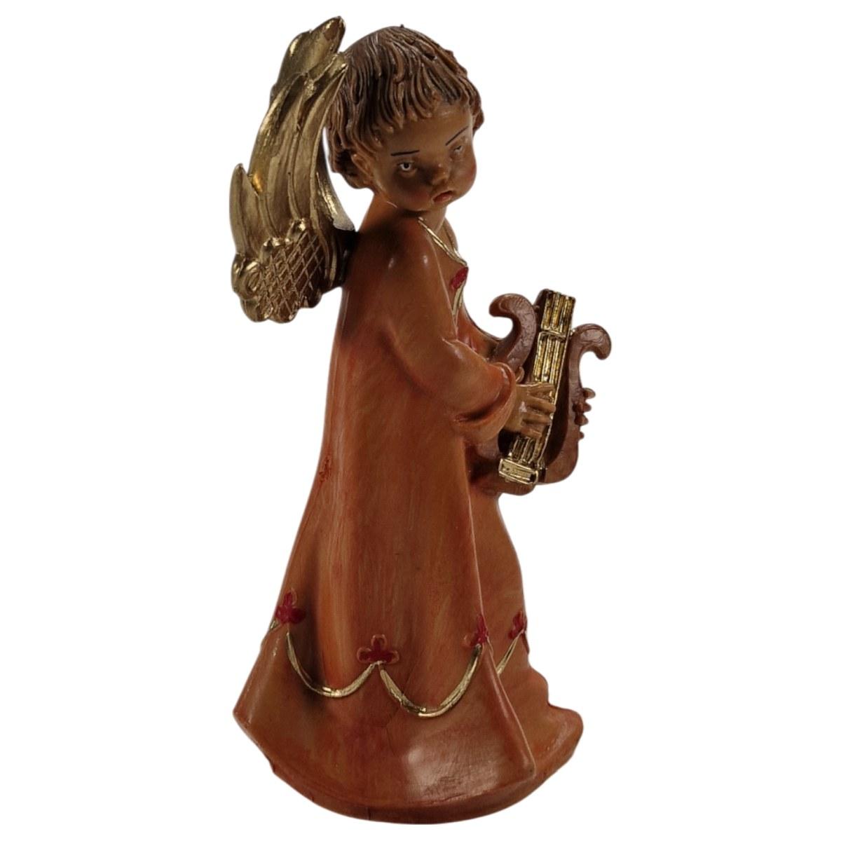 Statua presepe 12 cm angelo che suona la lira