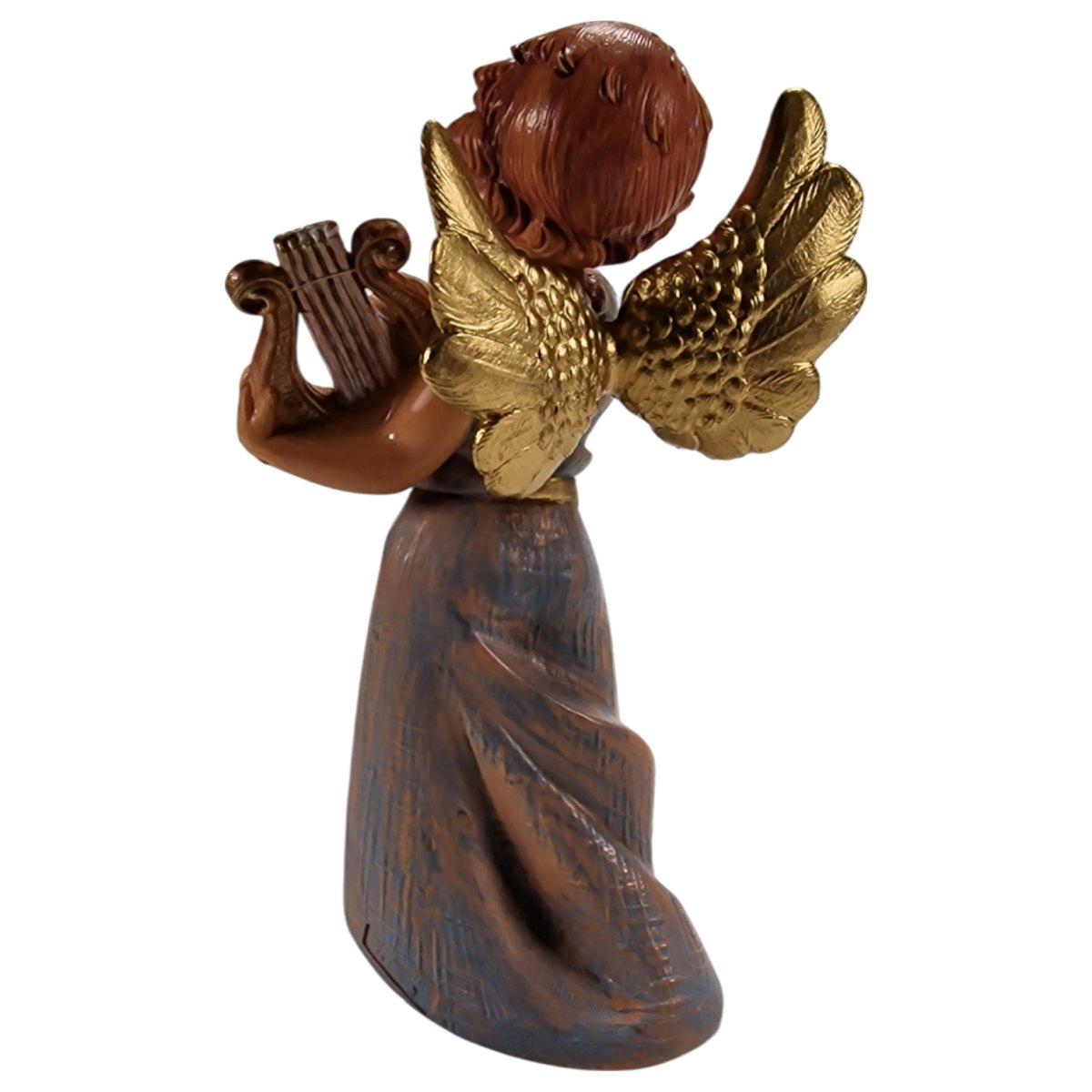 Statua presepe 15 cm angelo che suona la lira