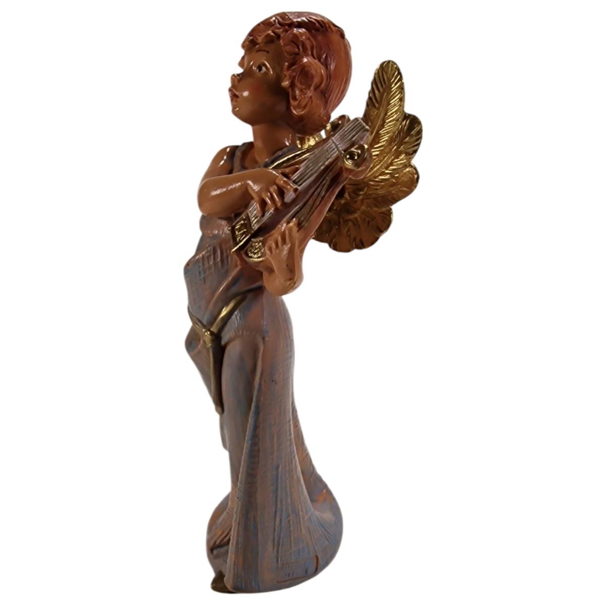 Statua presepe 15 cm angelo che suona la lira