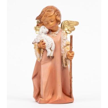 Statua presepe 19 cm angelo pecora bastone
