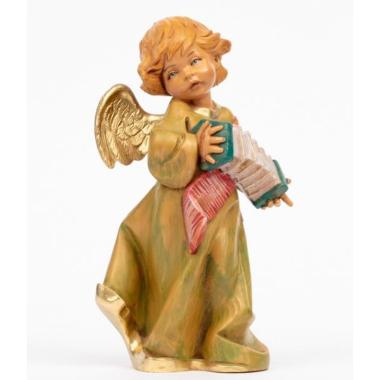 Statua presepe 20.5 cm angelo verde fisarmonica