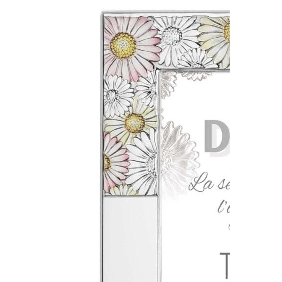 Cornice argento thilia fiori 13 x 18 cm