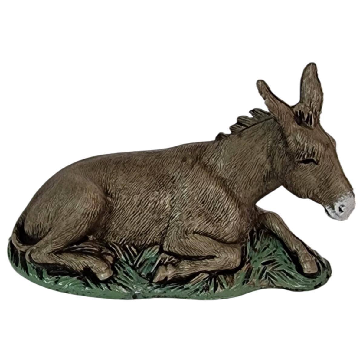 Statua presepe 10 cm asino sdraiato