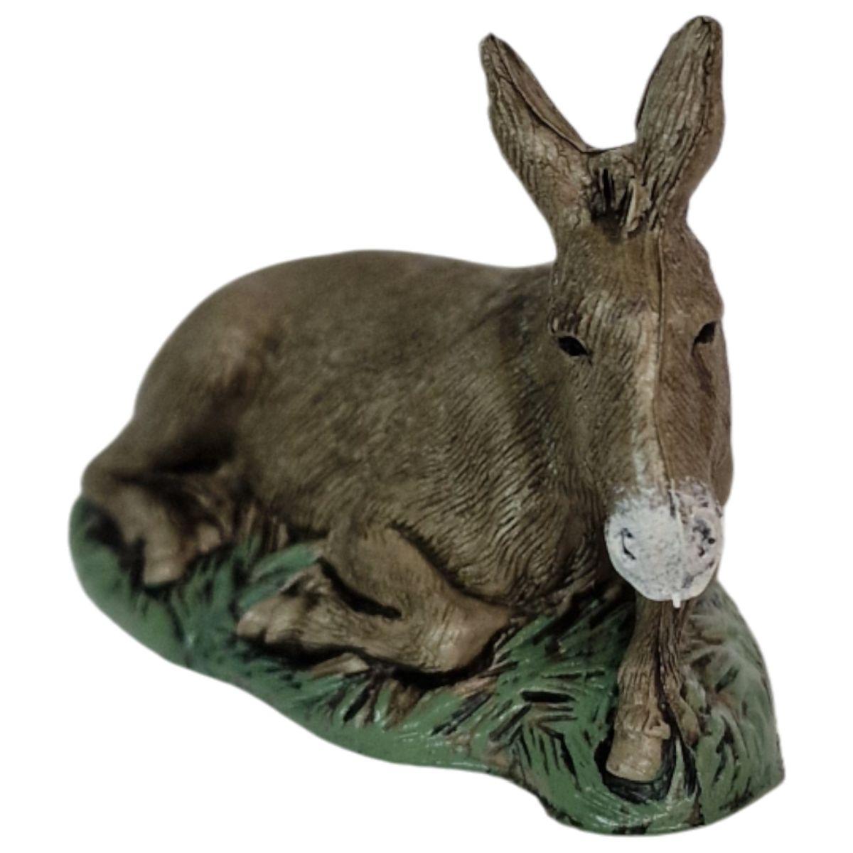 Statua presepe 10 cm asino sdraiato