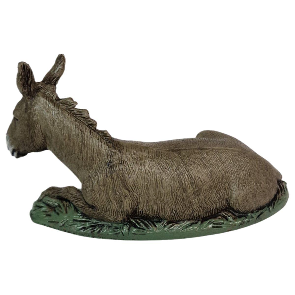 Statua presepe 10 cm asino sdraiato