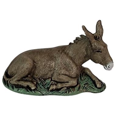 Statua presepe 10 cm asino sdraiato