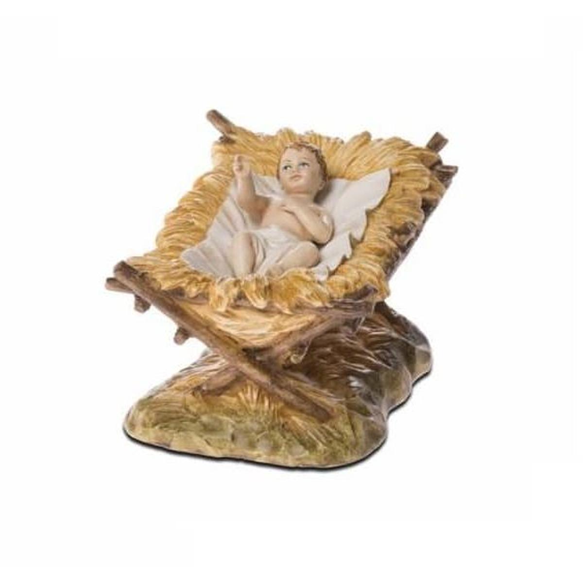 Statua presepe 18 cm gesù bambino culla