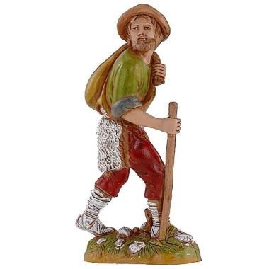 Statua presepe 10 cm pastore cappello bastone