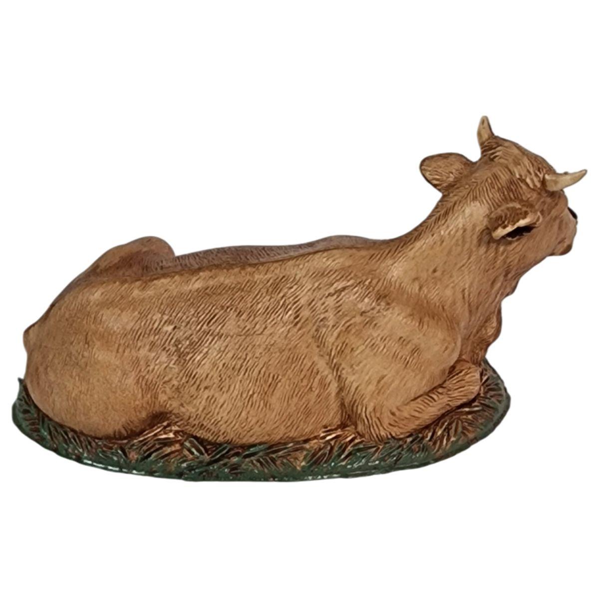 Statua presepe 10 cm bue marrone chiaro