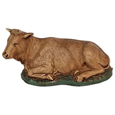 Statua presepe 10 cm bue marrone chiaro