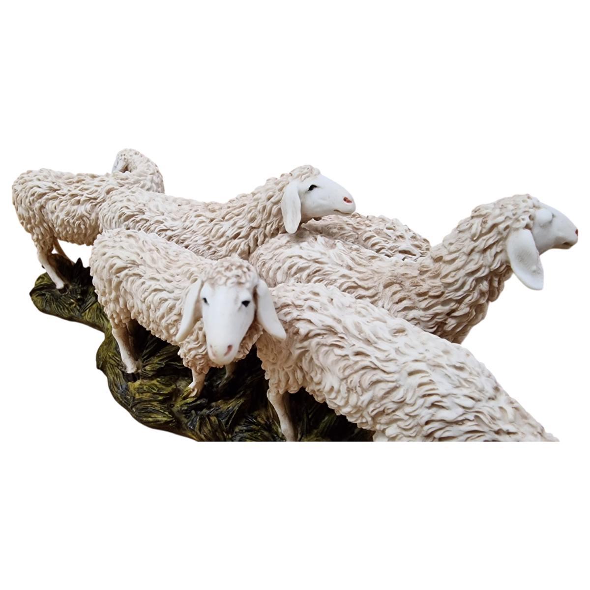 Statua presepe 15 cm gregge di 6 pecore
