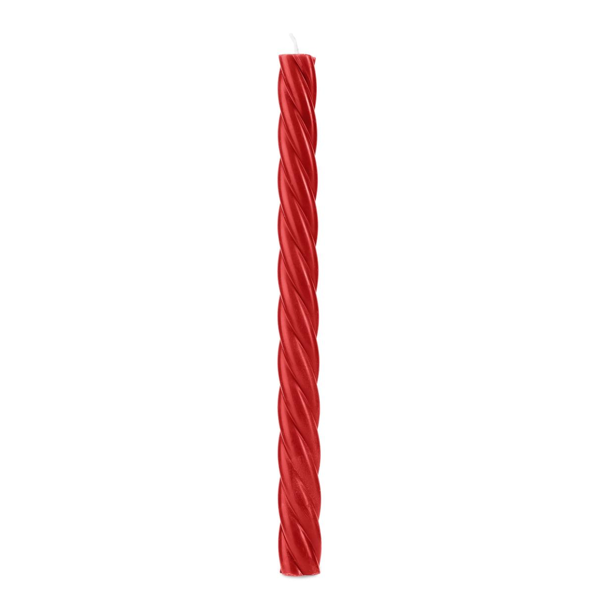 Candela tortiglione rossa Set 2 pz