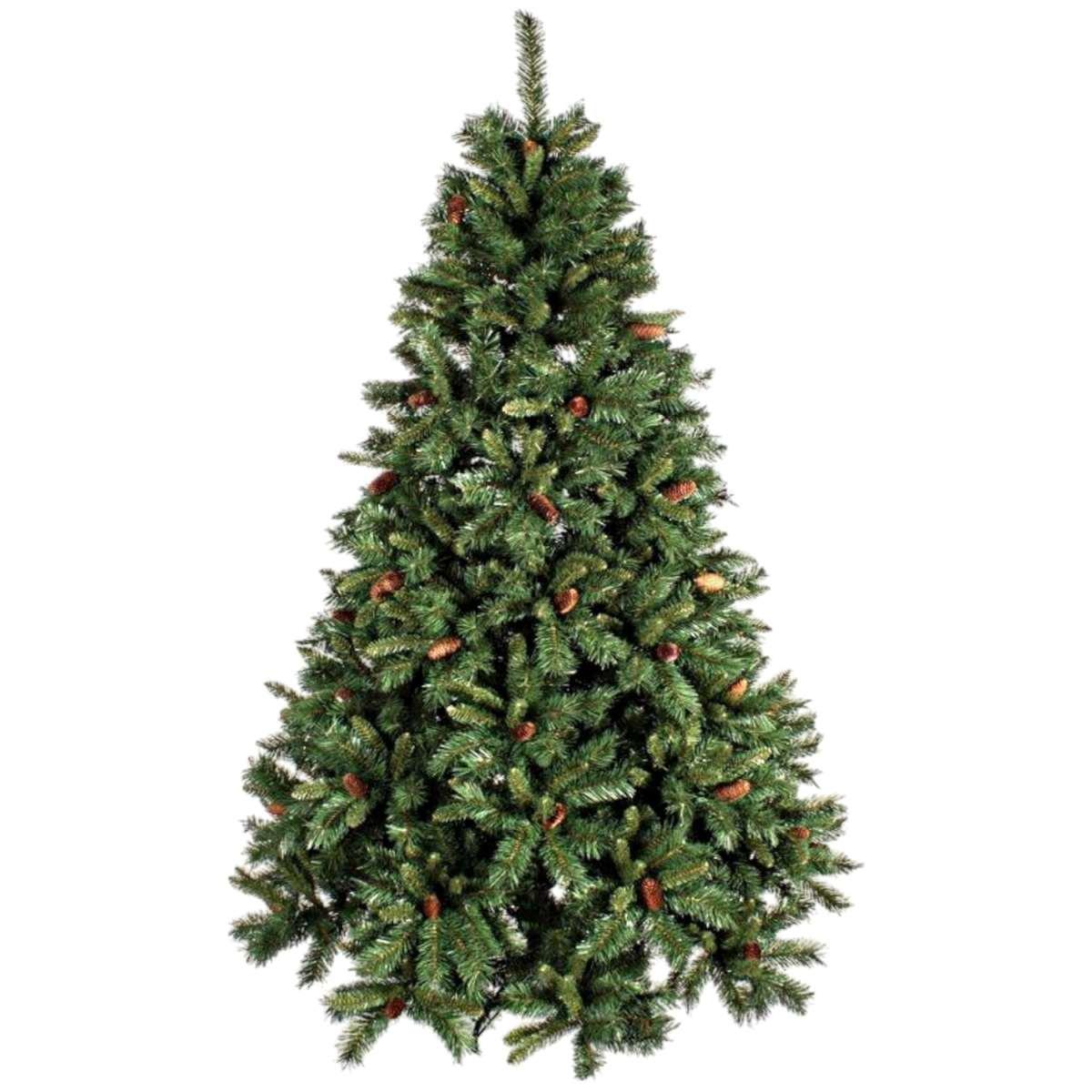 Albero di Natale 150 cm verde cone luxe pigne 493 rami