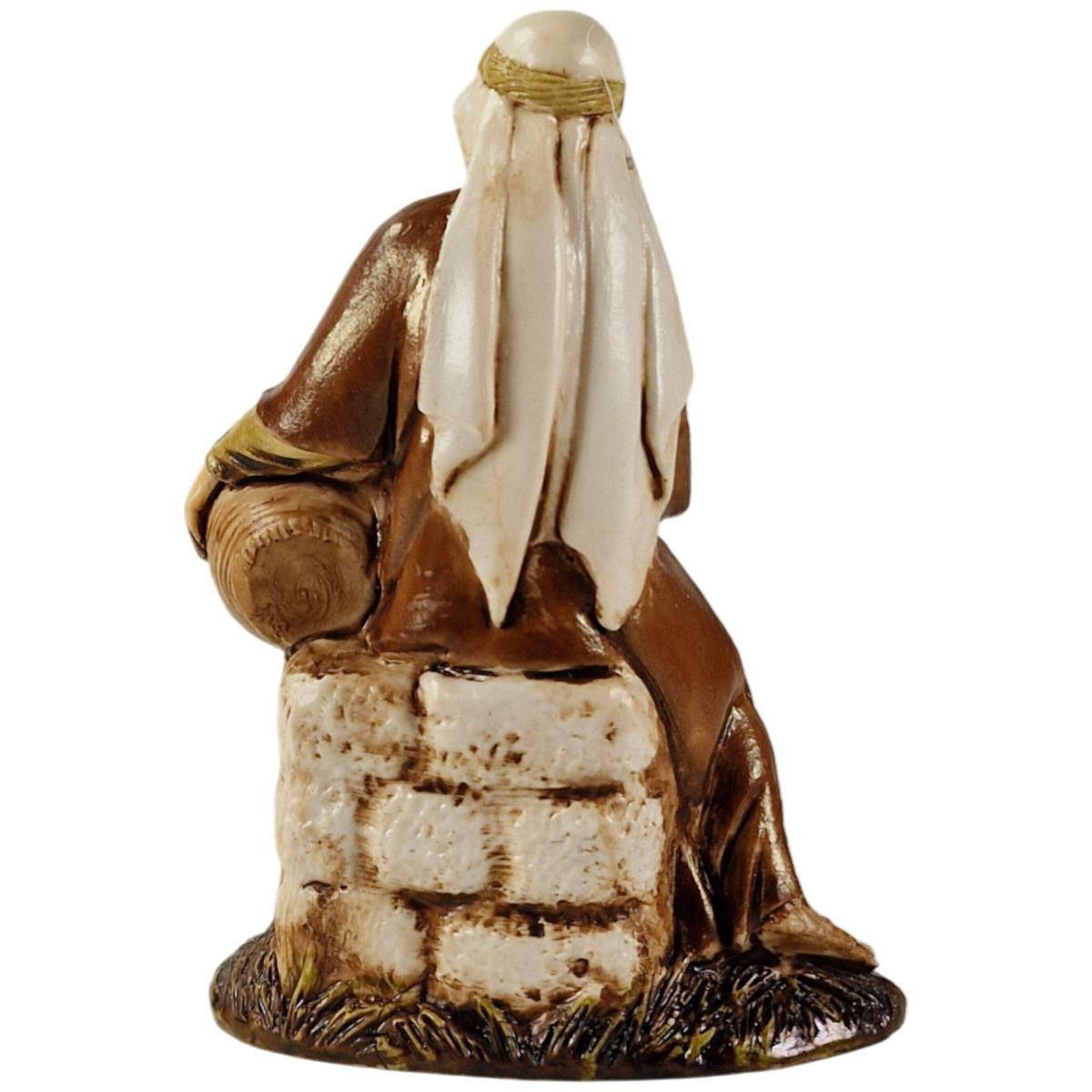 Statua presepe 10 cm donna seduta ciotola