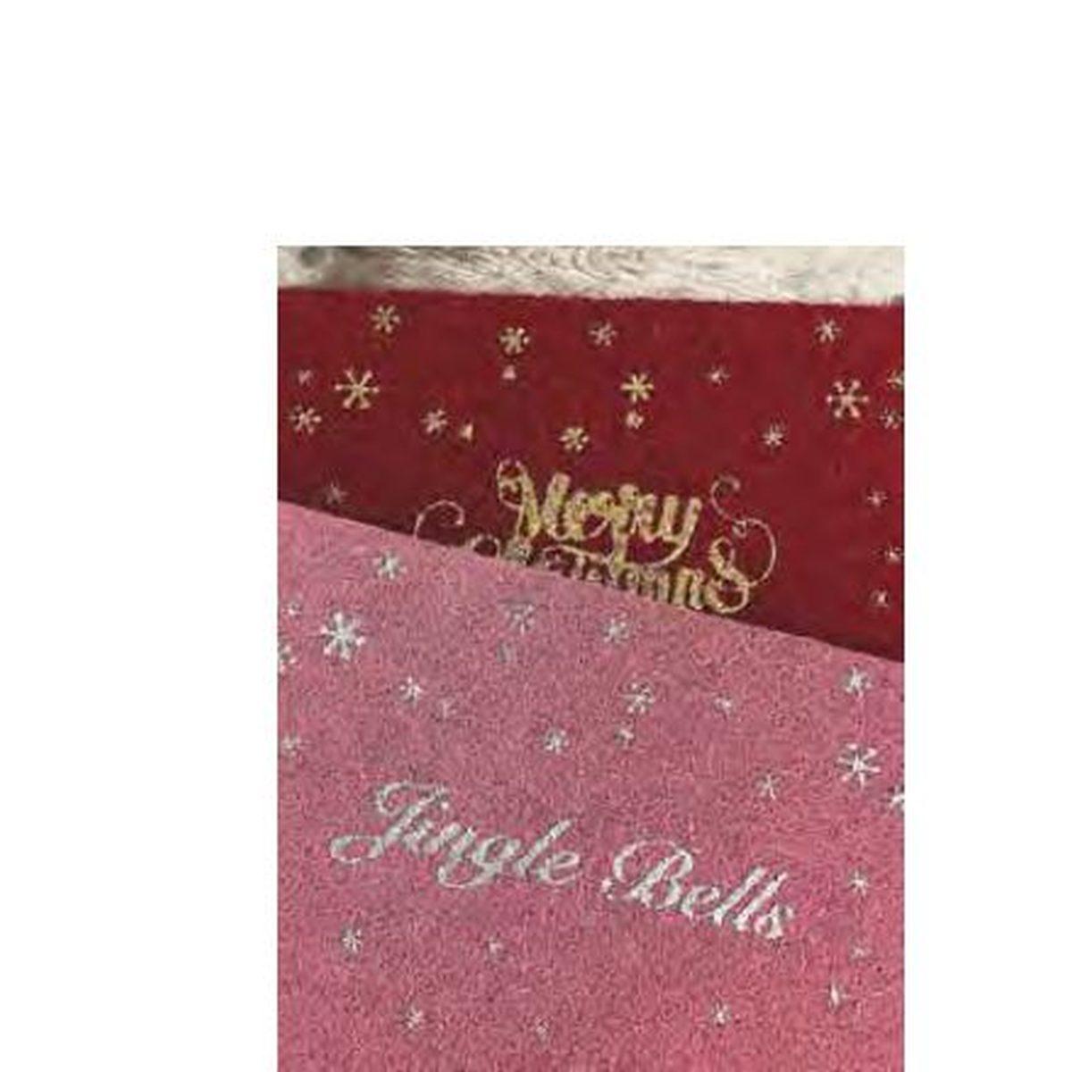 Zerbino cocco natale sagomato rosa glitter 40 x 70 cm