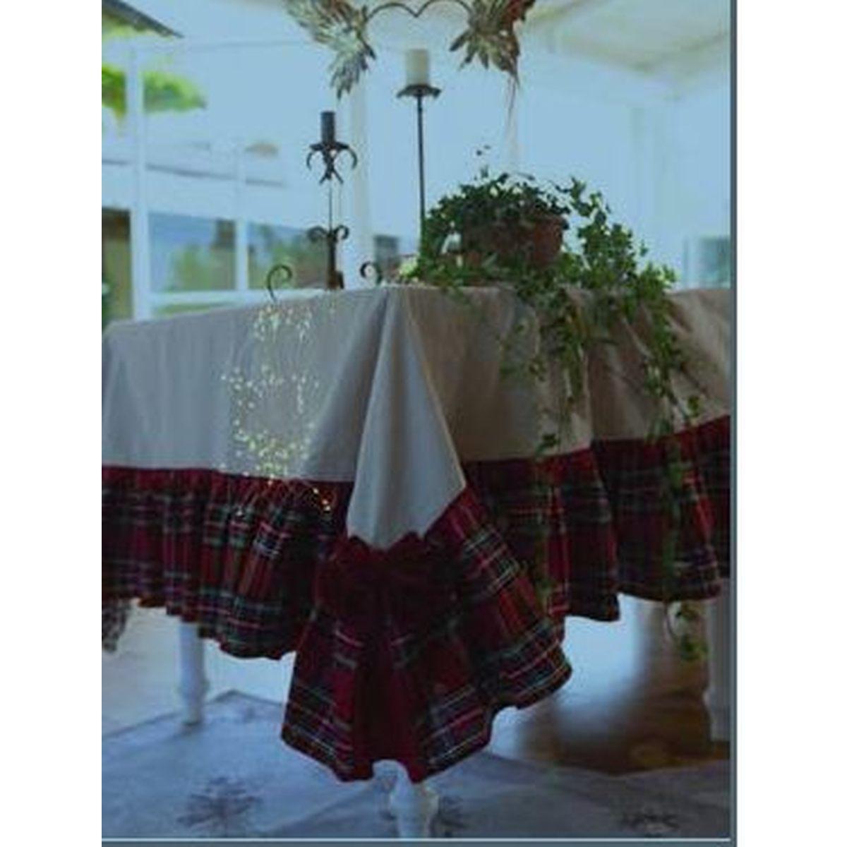 Tovaglia natalizia resinata fantasia tartan voila disponibile 2 colori rosso 155 x 270 cm