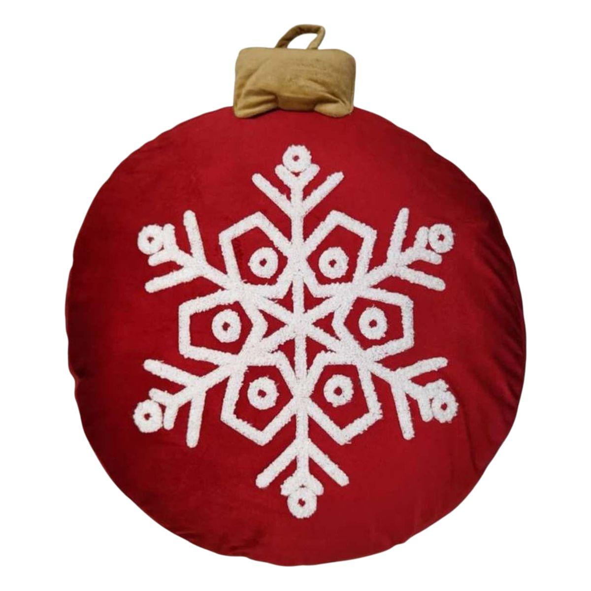 Cuscino arredo in tessuto natale sfera rossa 40 cm