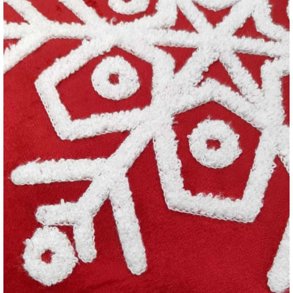 Cuscino arredo in tessuto natale sfera rossa 40 cm