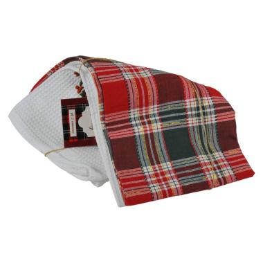 Strofinaccio in tessuto natale country Set 2 pz