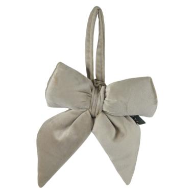 Decorazione natalizia fiocco velluto beige 13,5 x 17 cm