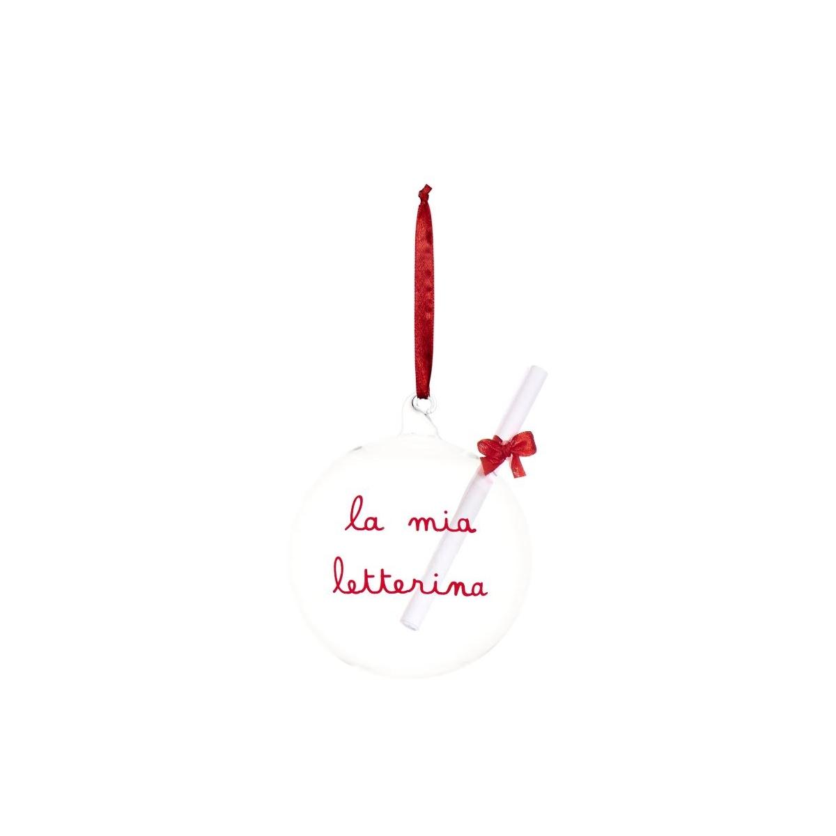 Pallina natalizia vetro scritta la mia letterina Ø 12 cm