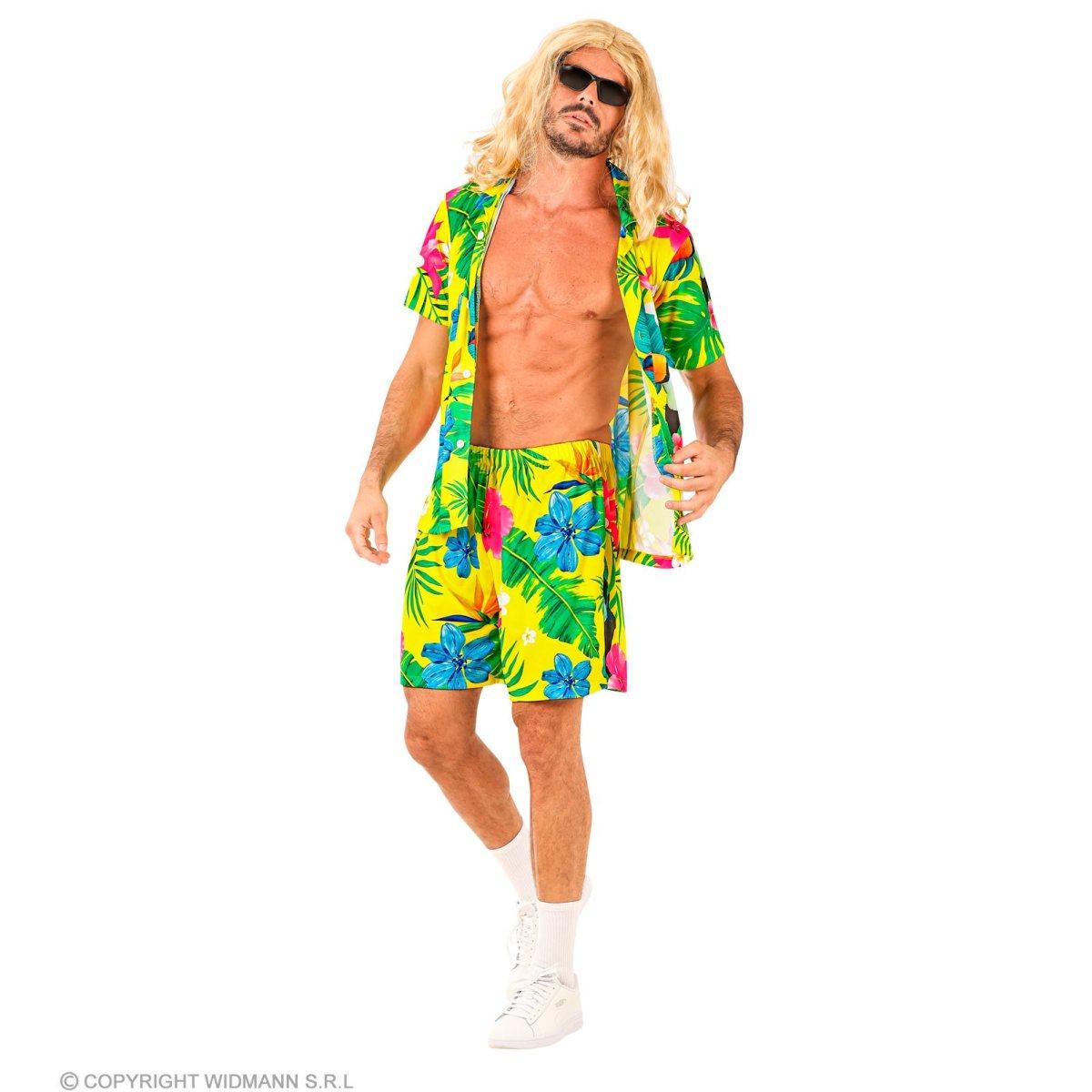 Costume completo summer party hawaii giallo