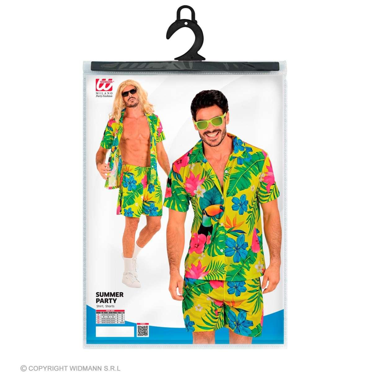 Costume completo summer party hawaii giallo