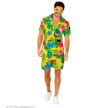 Costume completo summer party hawaii giallo