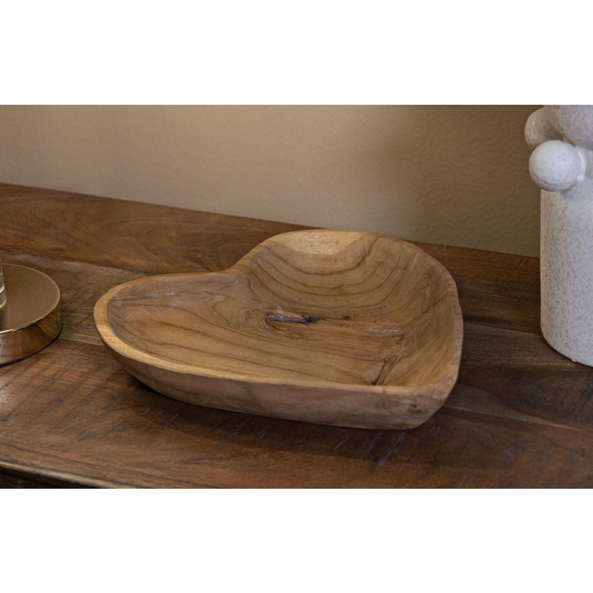 Svuota tasche kiha cuore teak massello 27 x 29 x 4 cm