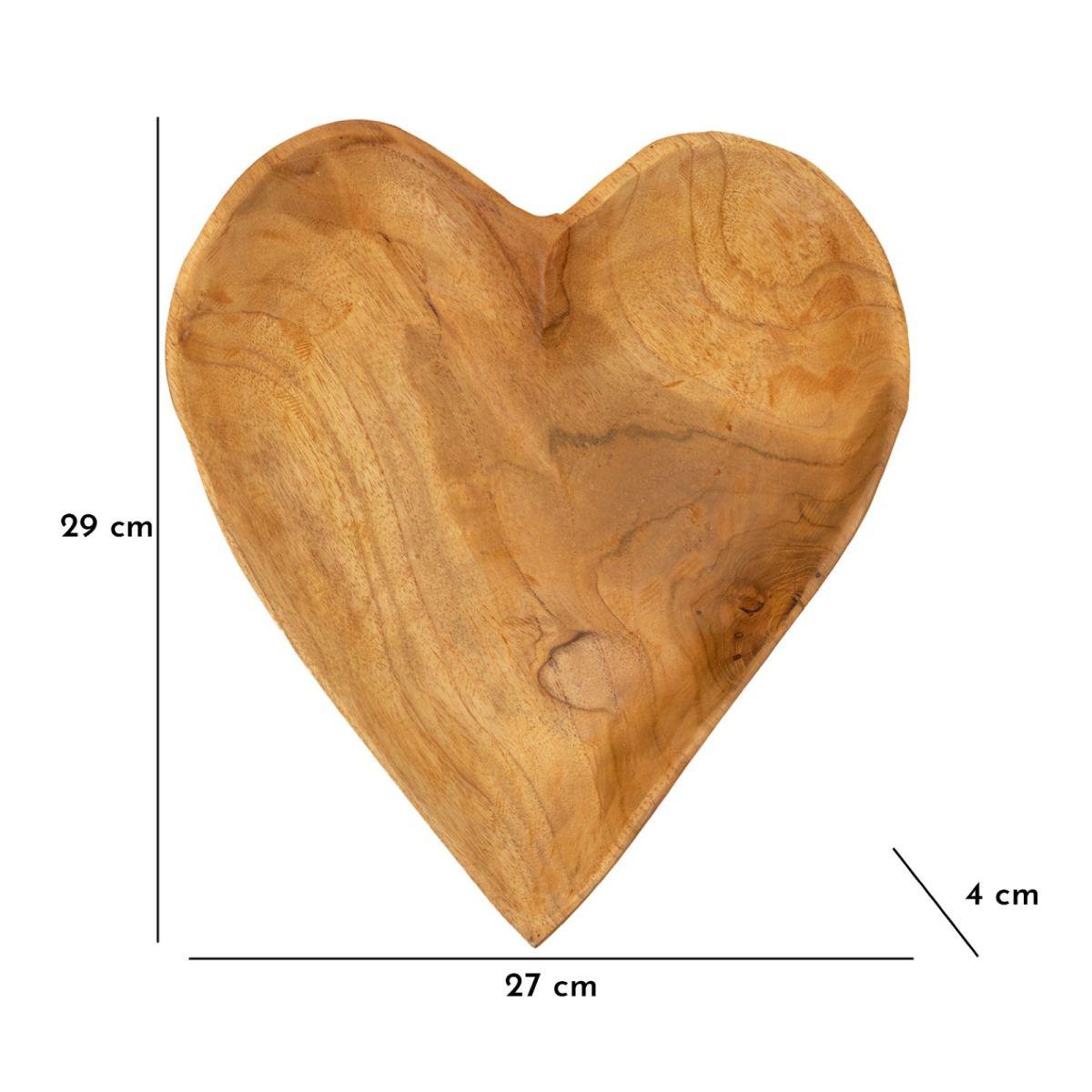 Svuota tasche kiha cuore teak massello 27 x 29 x 4 cm