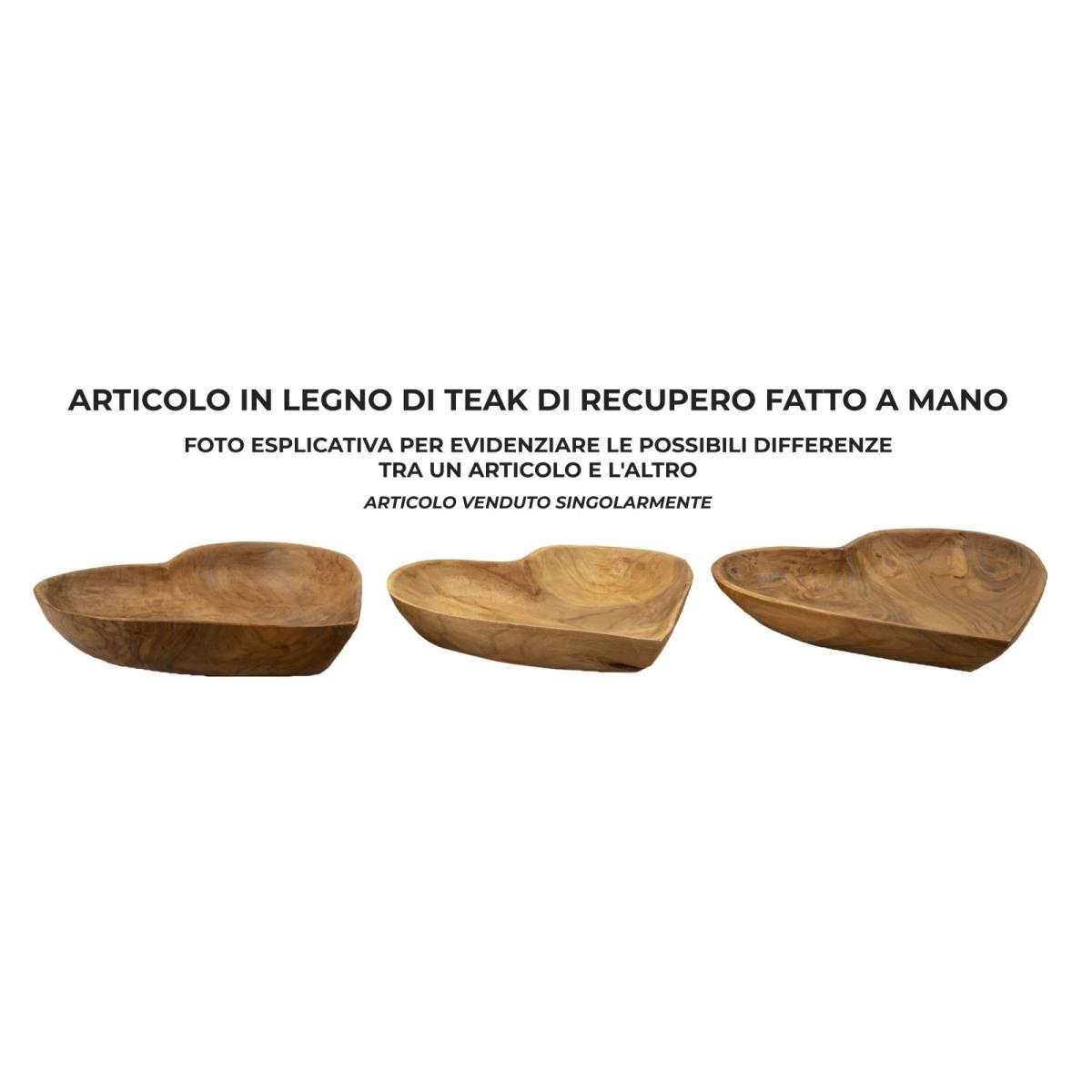 Svuota tasche kiha cuore teak massello 27 x 29 x 4 cm