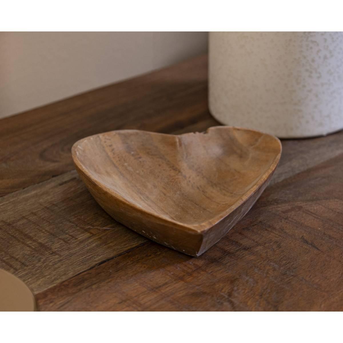 Svuota tasche kiha cuore teak massello 15 x 17 x 3,5 cm