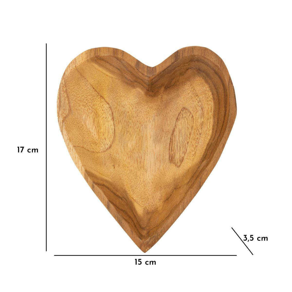Svuota tasche kiha cuore teak massello 15 x 17 x 3,5 cm
