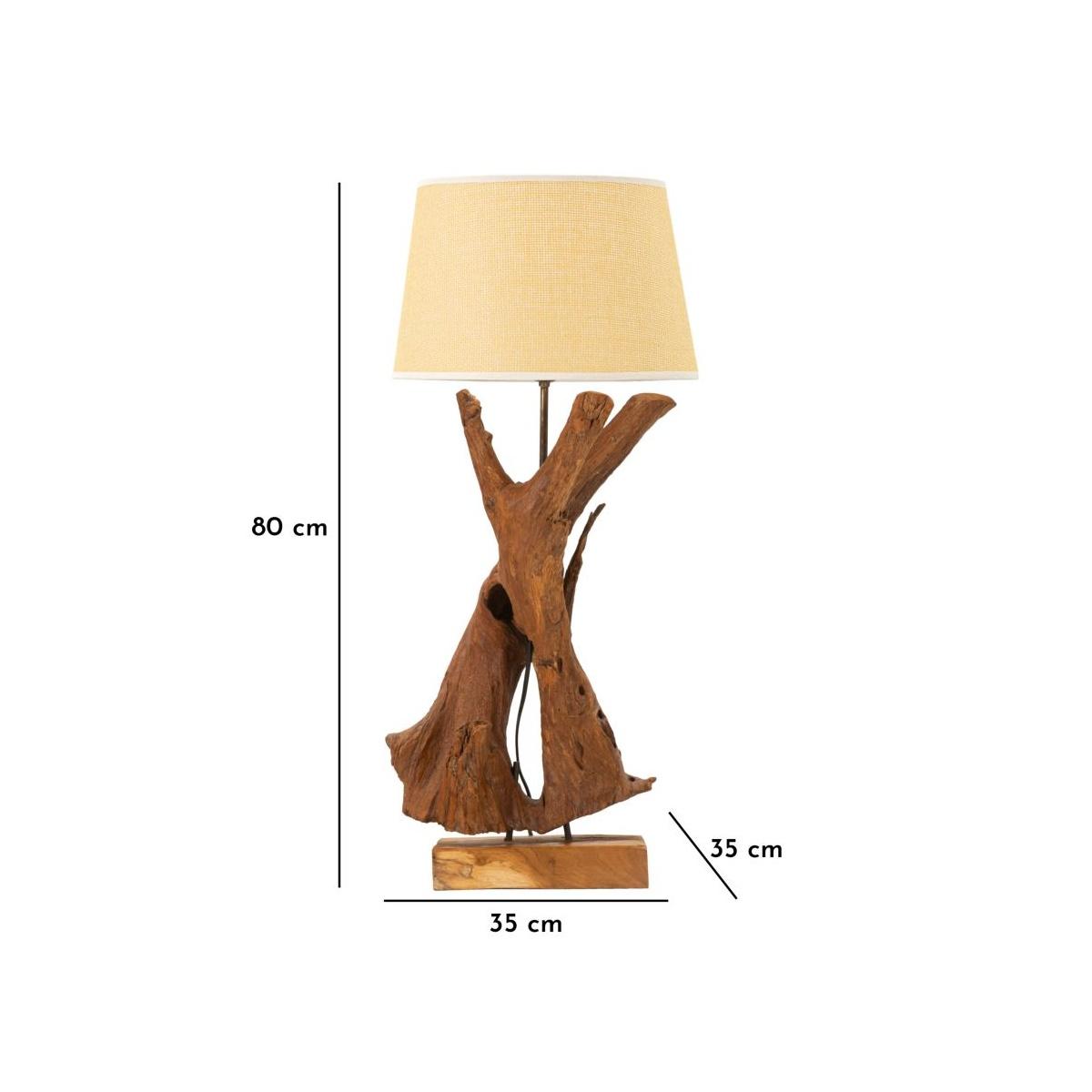 Lampada da tavolo teak riciclato 35 x 80 cm