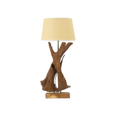 Lampada da tavolo teak riciclato 35 x 80 cm